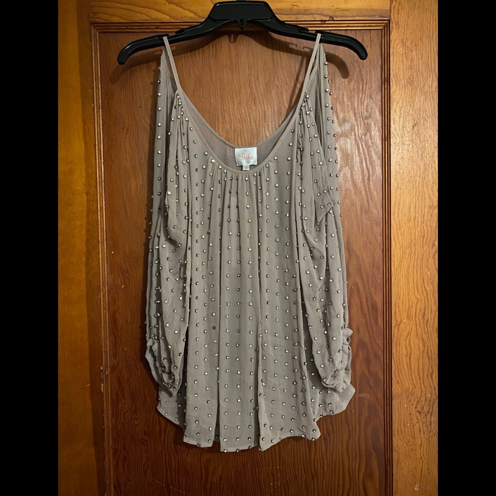 Parker Gray Embellished Top